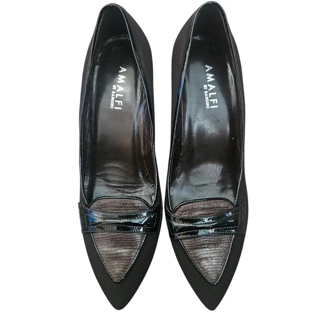 Amalfi by Rangoni‎ Brown Slip-On Wedge Heel Pumps Made in Italy Sz 8.5M